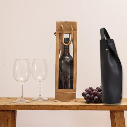 Premium Leather Wine Tote Carrier